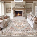 Topika - Floor Rug for Living Room 160 x 230cm, Washable, Non-Slip, Soft