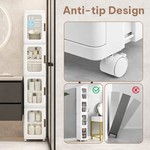Topika Slim Bathroom Storage Cabinet, Narrow Storage Organiser With Wheels
