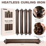 Topika Heatless Hair Curlers Overnight, Soft Blowout Rods for Natural Curls