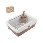 Topika - Sifting Cat Litter Box with Scoop, Semi-Enclosed, Easy Clean