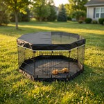Topika Dog Playpen Foldable Pet Fence 8Piece with Cover & Pad