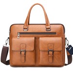 Topika-Waterproof Leather Laptop Bag for Men - Computer Bag