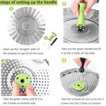Topika - Vegetable Steamer Basket Stainless Steel, Folding Steaming Basket