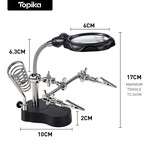 Topika Soldering Station Set, Metal Stand with LED Magnifier Helping Hands