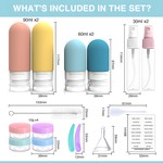 Topika Silicone Travel Bottle Set 17pcs Leakproof Travel Toiletry Container