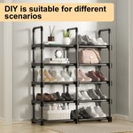 Topika 4-Tier Adjustable Metal Shoe Rack, Shoe Storage Organizer
