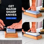 Topika - Knife Sharpening Stone Kit,Standard Muti Side Grit Knife Whetstone