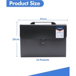 VSelect Accordion File Folder Organizer 13-Pocket Expanding Document Folder