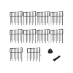 Topika Garden Animal Fence Barrier, No-Dig Metal Fence Panels 10pack