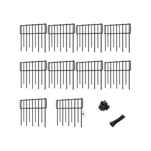 Topika Garden Animal Fence Barrier, No-Dig Metal Fence Panels 10pack