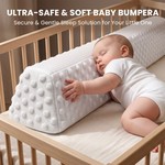 Topika 132cm Toddler Bed Edge Bumper with Soft Grey Minky Foam Barrier
