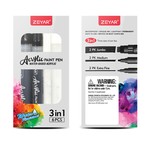 ZEYAR - (6 Pack) Black & White Acrylic Paint Pen Set for Multi-Surface Art