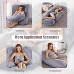 Topika Pregnancy Pillows for Sleeping U-Shaped Full Body Pillow with Cover