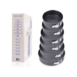 Topika - Cake Pan Set Non-Stick, 6pc Round Baking Tins with Latch