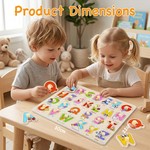 Topika Kids Wooden Puzzles Include Animals Numbers Letters Fruits Matching