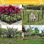 Topika Metal Garden Fence Panels - Rustproof, Durable - 10pc