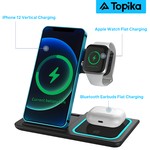 Topika 3-in-1 Charging Station Compatible with iPhone Apple Watch & AirPods