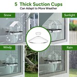 Topika Window Bird Feeder with 5 Strong Suction Cups, Clear Acrylic