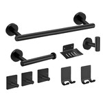 Bathroom Hardware Set, Towel Bar, Rings, Hooks, Paper Holder - 9 piece