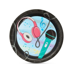 Topika 48 Pack 17.8cm Music Themed Disposable Party Paper Plates