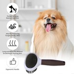 TopikaPet - Double-Sided Dog Slicker Brush, Grooming, Shedding & Detangling