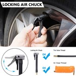 Topika Portable Tire Air Pump with Digital Gauge, Repair Kit Battery Clamps
