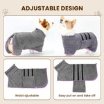 Topika Dog Bath Robe & Microfiber Drying Towel, Adjustable Hips, 3 Size