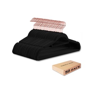 TopikaHome Velvet Non-Slip Heavy Duty Hangers, Metal Hooks