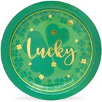 48 Pack Green Paper Party Plates for St. Patrick's Day (22.8cm)