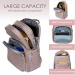 Topika - Ladies 15.6" Laptop Backpack , USB Port, Waterproof, Pink Oxford