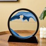 Topika 3D Sand Art Liquid Motion Round Glass Desk Decor, Dynamic Ornaments