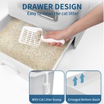 Topika Foldable Cat Litter Box with Lid & Scoop - Top Entry, Odour Control