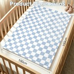 Topika Blue Fluffy Checkered Baby Blanket, Soft Fleece Infant 100x150cm 1pc