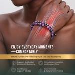 Topika Amethyst Bracelet, 6mm Magnetic Hematite for Men & Women 2 Pack