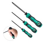 Topika - 3pcs Ratchet Screwdriver Set, Magnetic Telescopic Dual-Head Tool