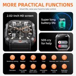 Topika - Smart Watch with Flashlight for Men Women 2.02" HD Bluetooth Calls