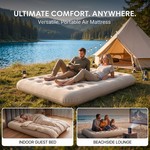 Topika - Flocked Air Bed For Camping, Outdoor Air Mattress & Electric Pump