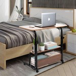 Topika Compact Rolling Desk on Wheels, Small Adjustable Study Bedside Table