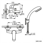 Topika Bath Mixer Tap with Shower Set, Wall Mounted Waterfall Faucet