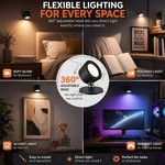 Topika - RGB LED Magnetic Wall Picture Light, 360 Degree Rotating, 2 Pcs