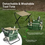 Topika Gardening Tools Set With Folding Garden Stool And Tote