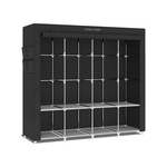 TopikaHome -Portable Closet Organiser with Cover, 4 Rods, Shelves & Pockets