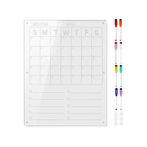 Topika - Acrylic Magnetic Fridge Calendar With 8 Colour Markers