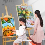 VSelect - Pine Wood Easel Stand, Adjustable Angle, Flexible Slider,175cm