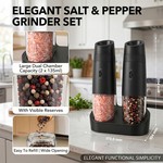 Topika-Electric Salt And Pepper Grinder Set,Rechargeable - 2 Gravity Mills