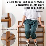 TopikaHome - Foldable Bamboo Shoe Rack, 4/5-Tier Wooden Shoe Organiser 70cm