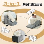 Topika Adjustable 3-in-1 Pet Stairs, Pet Ramp for Small Dogs & Cats