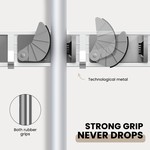 Topika Broom Holder Wall Mount Mop 2-in-1 Broom Holder and Hooks Organiser