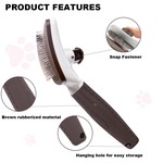 TopikaPet - Dog Grooming Sticker Brush with Snap Fastener, Rubberized Grip