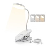 Topika Clip On Desk Lamp, Rechargeable LED Light for Bedside & Table Top